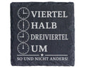 Schiefer Untersetzer Ossi Viertel halb dreiviertel um - Lustiges Gesch – Bild 1