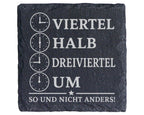 Schiefer Untersetzer Ossi Viertel halb dreiviertel um - Lustiges Gesch – Bild 1