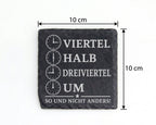 Schiefer Untersetzer Ossi Viertel halb dreiviertel um - Lustiges Gesch – Bild 4