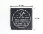 Schiefer Untersetzer Geboren unter Zirkel und Hammer - Ossi Geschenk f – Bild 4