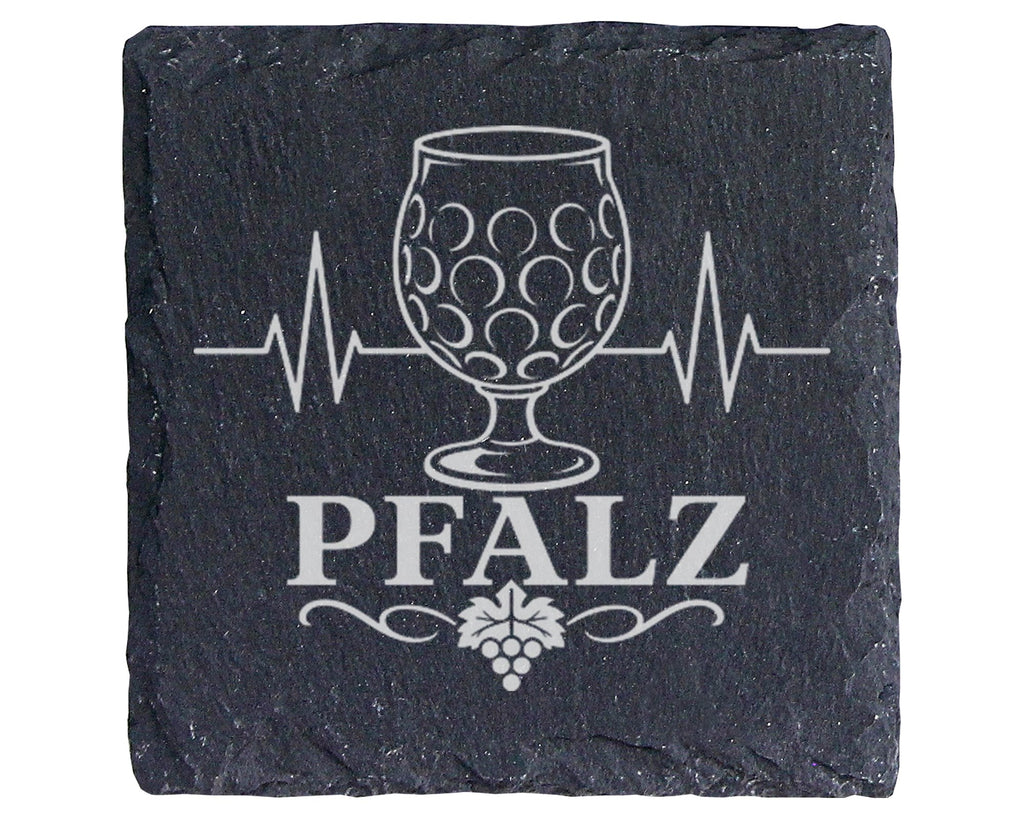 Schiefer Untersetzer Pfalz Herzschlag Dubbeglas - Geschenk für Pfälzer – Bild 1