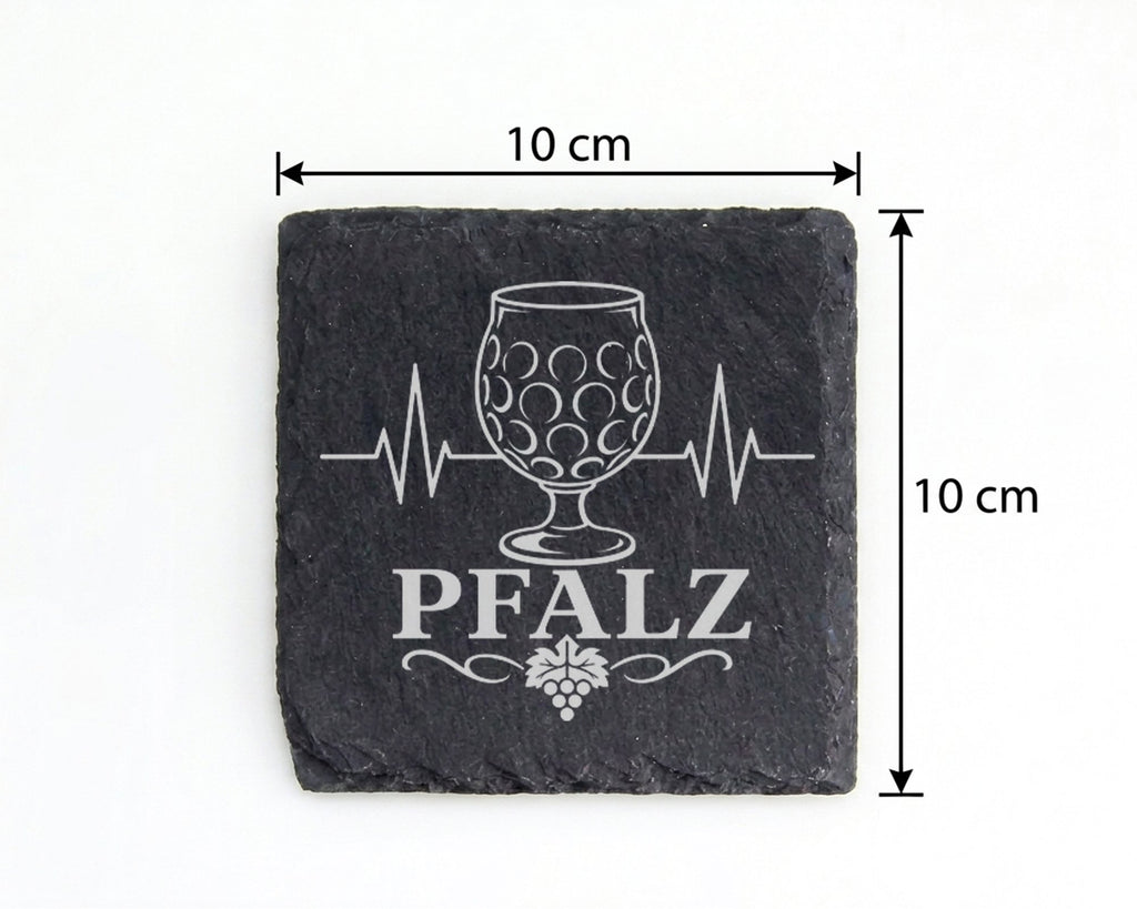 Schiefer Untersetzer Pfalz Herzschlag Dubbeglas - Geschenk für Pfälzer – Bild 4