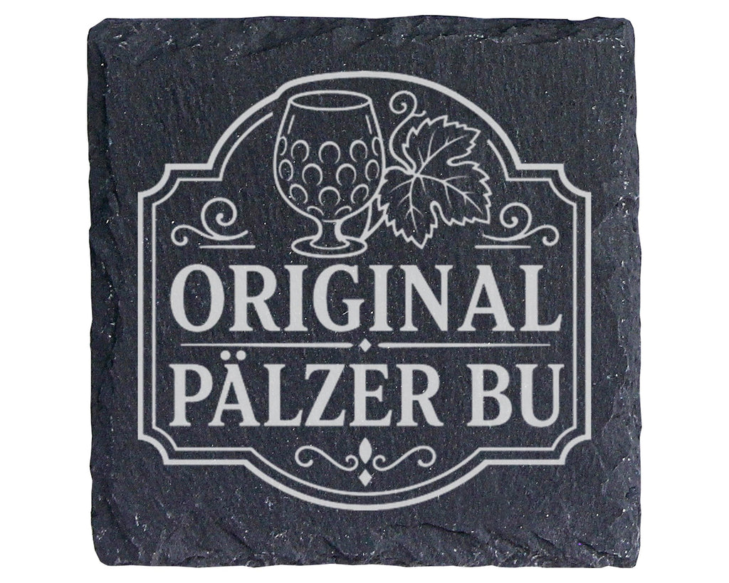 Schiefer Untersetzer Original Pälzer Bu - Pfälzer Dialekt Geschenk für – Bild 1