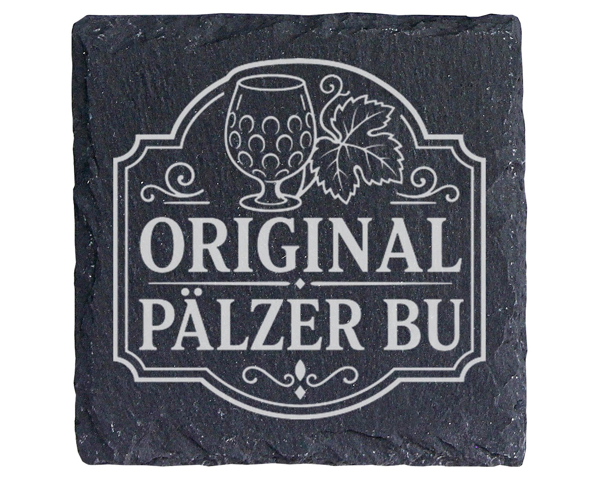 Schiefer Untersetzer Original Pälzer Bu - Pfälzer Dialekt Geschenk für – Bild 1