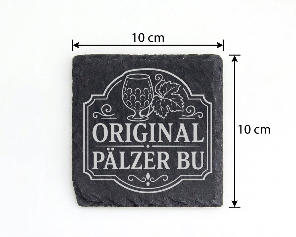 Schiefer Untersetzer Original Pälzer Bu - Pfälzer Dialekt Geschenk für – Bild 4