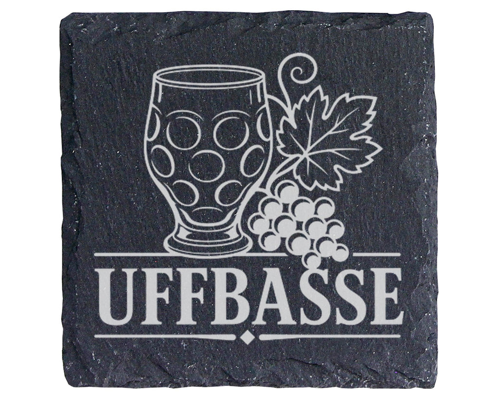 Schiefer Untersetzer Uffbasse - Pfälzer Dialekt Geschenk für Weinliebh – Bild 1