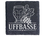 Schiefer Untersetzer Uffbasse - Pfälzer Dialekt Geschenk für Weinliebh – Bild 1