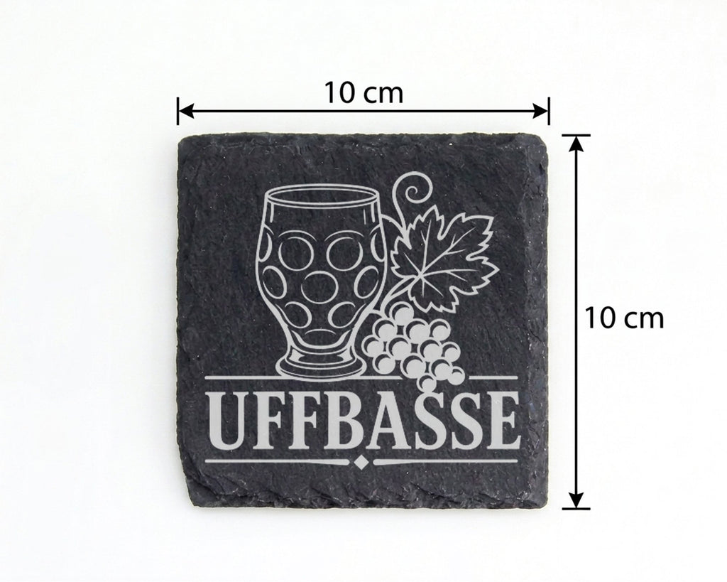 Schiefer Untersetzer Uffbasse - Pfälzer Dialekt Geschenk für Weinliebh – Bild 4