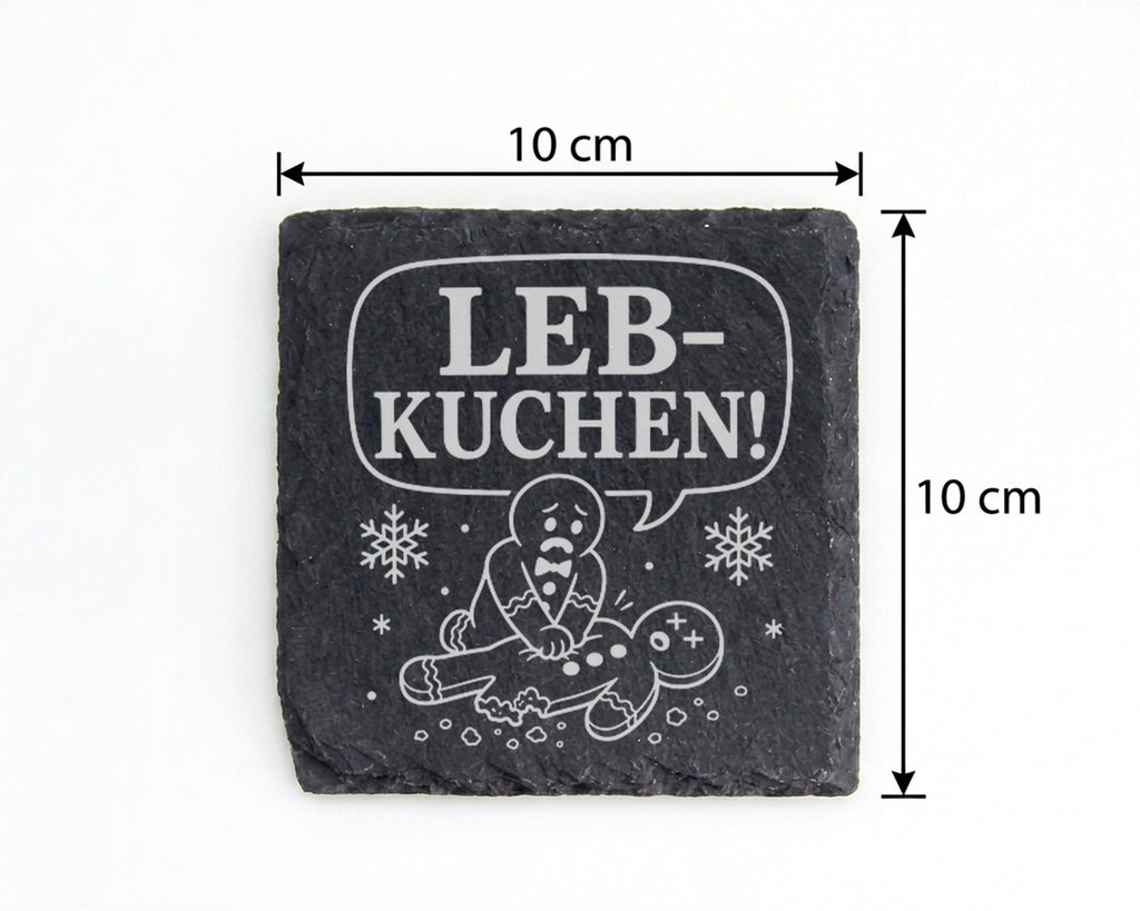 Schiefer Untersetzer Leb Kuchen - Lustiges Lebkuchen Wortspiel Geschen – Bild 4