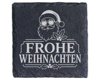 Schiefer Untersetzer Frohe Weihnachten cooler Weihnachtsmann mit Sonne – Bild 1