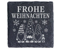 Schiefer Untersetzer Frohe Weihnachten drei Weihnachtszwerge - Skandin – Bild 1