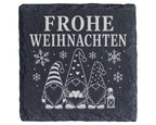 Schiefer Untersetzer Frohe Weihnachten drei Weihnachtszwerge - Skandin – Bild 1