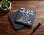 Schiefer Untersetzer Ich hasse Weihnachten grummelige Katze - Lustiges – Bild 5