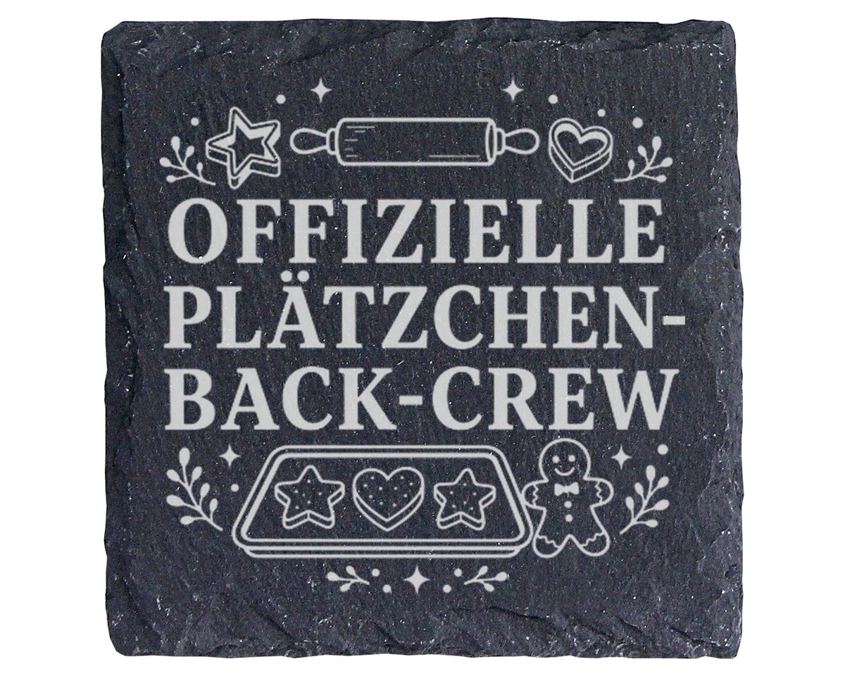 Schiefer Untersetzer Offizielle Plätzchen Back Crew - Geschenk für Bac – Bild 1