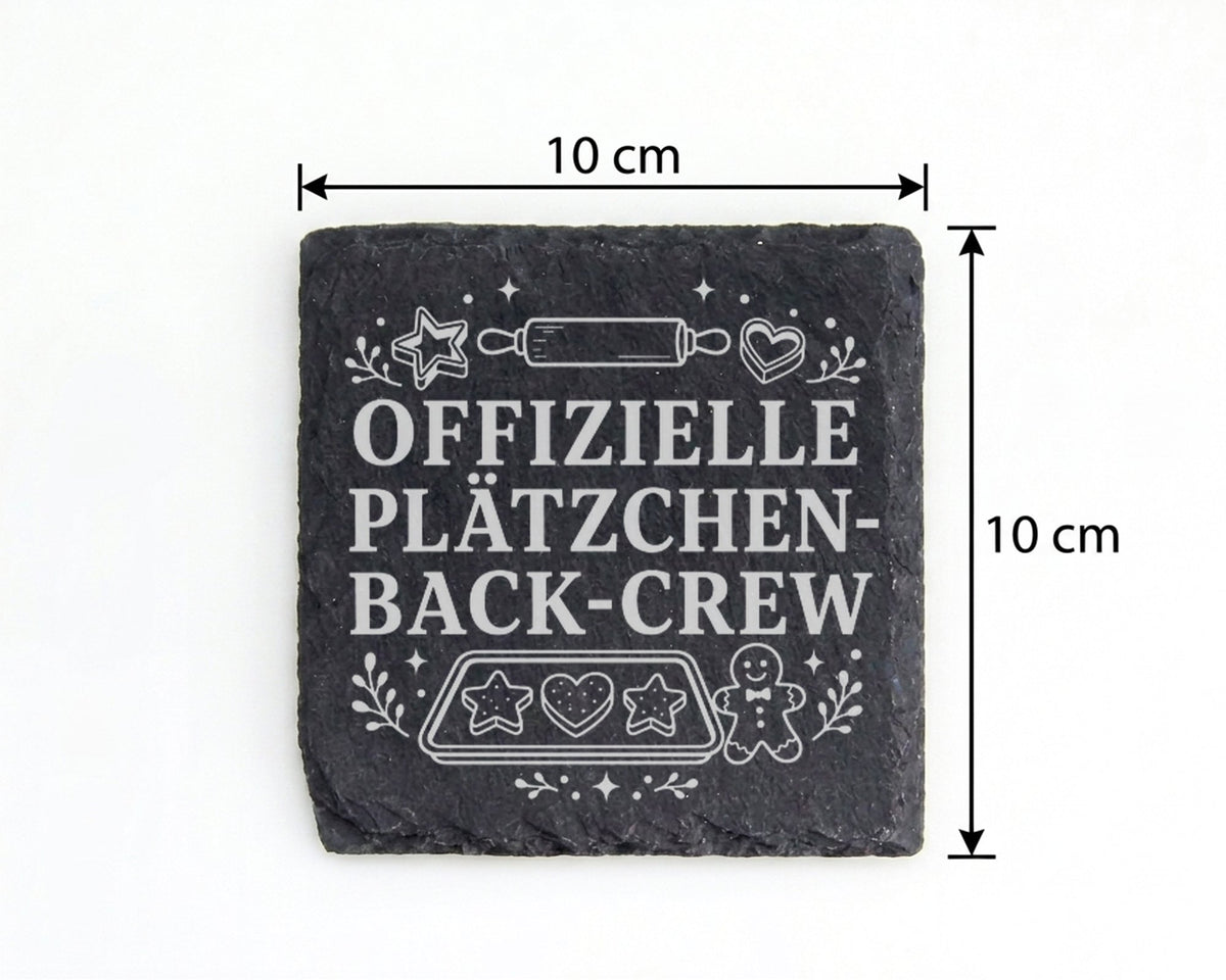 Schiefer Untersetzer Offizielle Plätzchen Back Crew - Geschenk für Bac – Bild 4