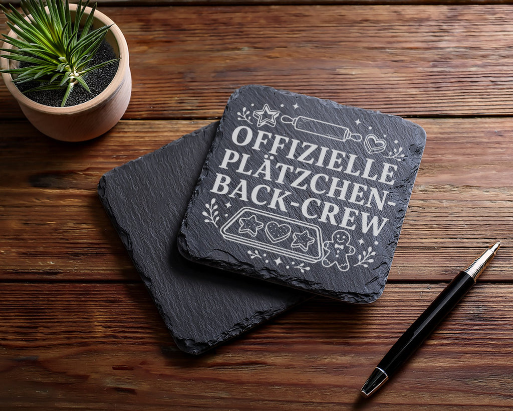 Schiefer Untersetzer Offizielle Plätzchen Back Crew - Geschenk für Bac – Bild 5