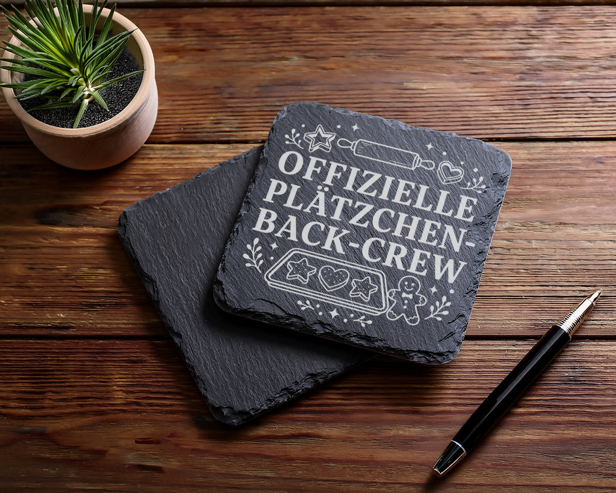 Schiefer Untersetzer Offizielle Plätzchen Back Crew - Geschenk für Bac – Bild 5