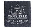 Schiefer Untersetzer Offizielle Glühwein Testerin - Lustiges Geschenk  – Bild 1