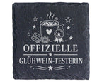 Schiefer Untersetzer Offizielle Glühwein Testerin - Lustiges Geschenk  – Bild 1