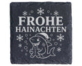 Schiefer Untersetzer Frohe Hainachten - Lustiges Hai Wortspiel Geschen – Bild 1