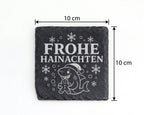 Schiefer Untersetzer Frohe Hainachten - Lustiges Hai Wortspiel Geschen – Bild 4