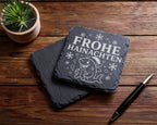 Schiefer Untersetzer Frohe Hainachten - Lustiges Hai Wortspiel Geschen – Bild 5