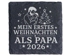 Schiefer Untersetzer Mein erstes Weihnachten als Papa 2026 - Geschenk  – Bild 1