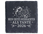 Schiefer Untersetzer Mein erstes Weihnachten als Tante 2026 - Geschenk – Bild 1