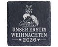 Schiefer Untersetzer Unser erstes Weihnachten 2026 - Geschenk für Paar – Bild 1
