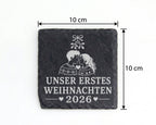 Schiefer Untersetzer Unser erstes Weihnachten 2026 - Geschenk für Paar – Bild 4