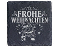 Schiefer Untersetzer Frohe Weihnachten Fußball tanzender Weihnachtsman – Bild 1