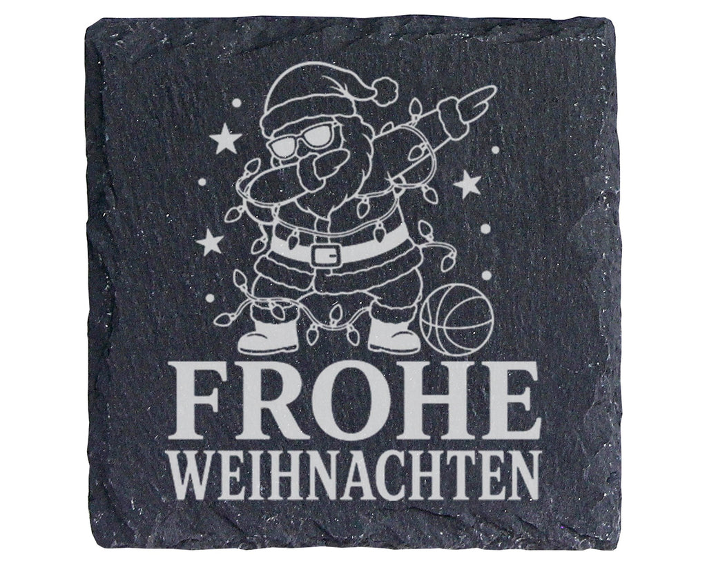 Schiefer Untersetzer Frohe Weihnachten Basketball tanzender Weihnachts – Bild 1