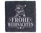 Schiefer Untersetzer Frohe Weihnachten Eishockey tanzender Weihnachtsm – Bild 1