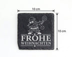 Schiefer Untersetzer Frohe Weihnachten Padel tanzender Weihnachtsmann  – Bild 4