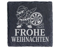 Schiefer Untersetzer Frohe Weihnachten Darts tanzender Weihnachtsmann  – Bild 1