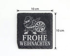 Schiefer Untersetzer Frohe Weihnachten Darts tanzender Weihnachtsmann  – Bild 4