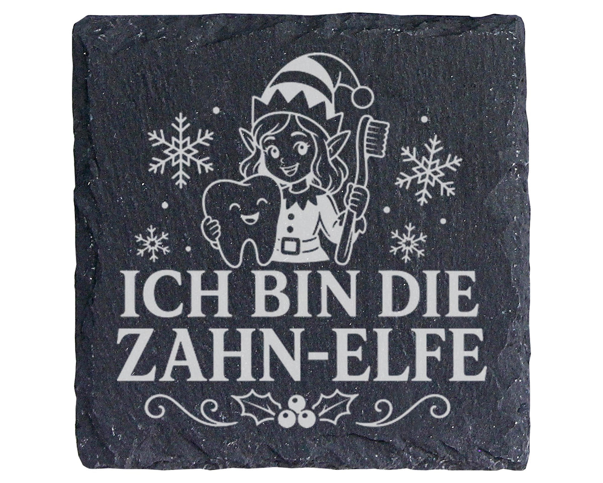Schiefer Untersetzer Ich bin die Zahn-Elfe - Lustiges Weihnachten Gesc – Bild 1
