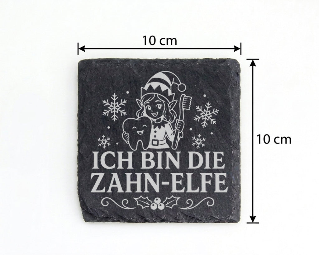 Schiefer Untersetzer Ich bin die Zahn-Elfe - Lustiges Weihnachten Gesc – Bild 4