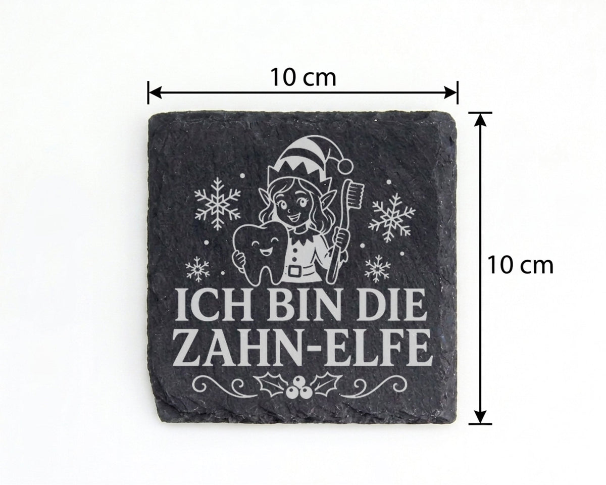 Schiefer Untersetzer Ich bin die Zahn-Elfe - Lustiges Weihnachten Gesc – Bild 4