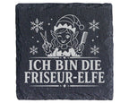 Schiefer Untersetzer Ich bin die Friseur-Elfe - Lustiges Weihnachten G – Bild 1