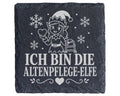 Schiefer Untersetzer Ich bin die Altenpflege-Elfe - Lustiges Weihnacht – Bild 1