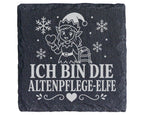 Schiefer Untersetzer Ich bin die Altenpflege-Elfe - Lustiges Weihnacht – Bild 1