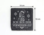 Schiefer Untersetzer Ich bin der Vermesser-Elf - Lustiges Weihnachten  – Bild 4