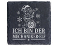 Schiefer Untersetzer Ich bin der Mechaniker-Elf - Lustiges Weihnachten – Bild 1