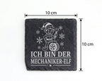 Schiefer Untersetzer Ich bin der Mechaniker-Elf - Lustiges Weihnachten – Bild 4