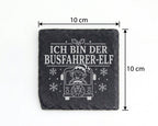 Schiefer Untersetzer Ich bin der Busfahrer-Elf - Lustiges Weihnachten  – Bild 4