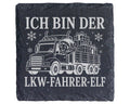 Schiefer Untersetzer Ich bin der LKW-Fahrer-Elf - Lustiges Weihnachten – Bild 1