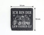 Schiefer Untersetzer Ich bin der LKW-Fahrer-Elf - Lustiges Weihnachten – Bild 4