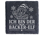 Schiefer Untersetzer Ich bin der Bäcker-Elf - Lustiges Weihnachten Ges – Bild 1