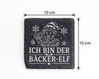 Schiefer Untersetzer Ich bin der Bäcker-Elf - Lustiges Weihnachten Ges – Bild 4